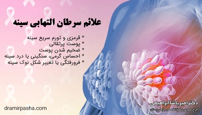 علائم سرطان التهابی سینه